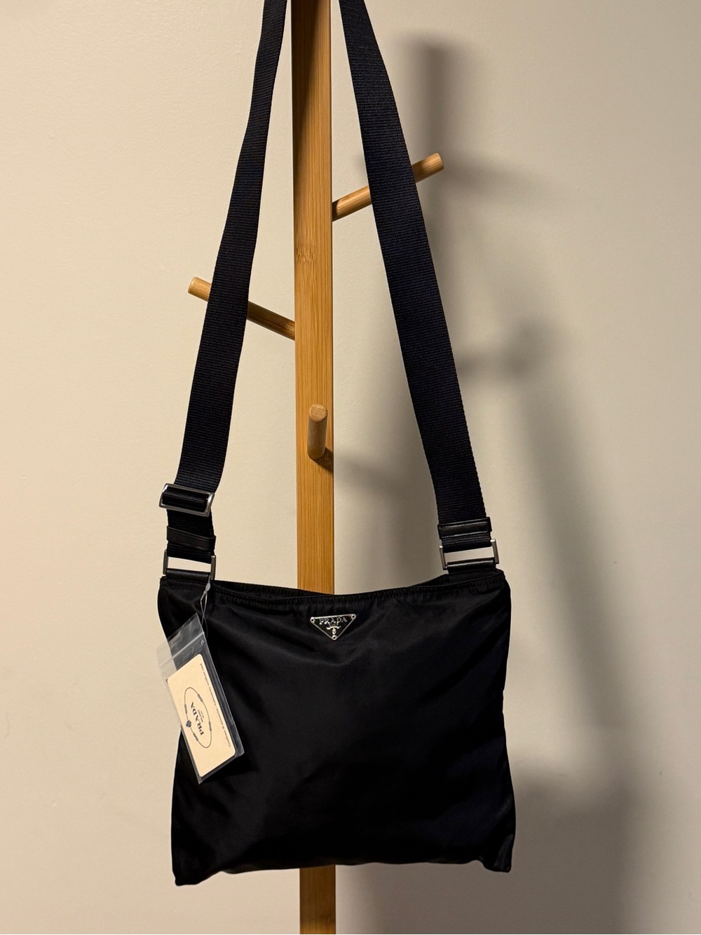 Prada Black Nylon Crossbody Bag with adjustavle strap unisex authentic